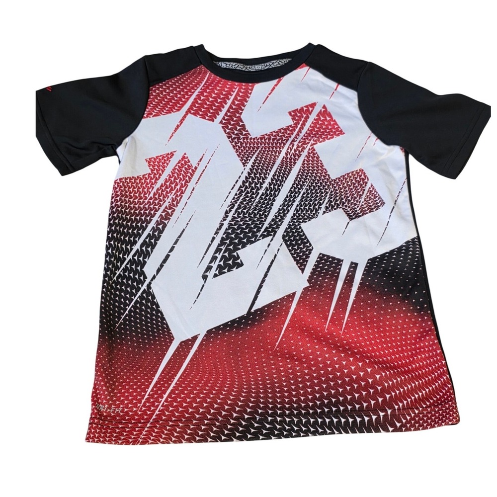 Jordan Boys Dri-FIT 23 Graphic T-Shirt Red Black‎ White Size M 10-12 1553-023
